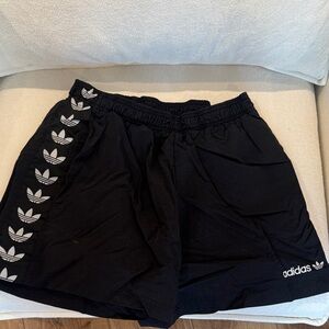 Adidas Black Shorts with White Logo Accents
